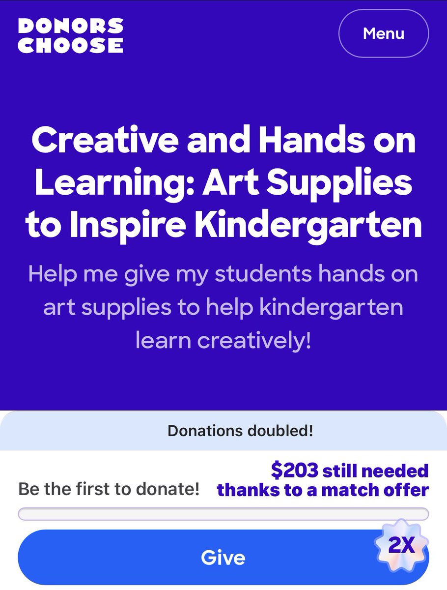 mcqueenofkinder's tweet photo. Decided to take some of my art supplies on my list and make a @donorschoose 🖌️🎨 It has a 2x match for now! 🎉

That means we only have 19 items left to #clearthelist. I know the bigger items are more of a long shot but if you’d like to even contribute a gift card it would help off set the cost. 

Dropping both links if you’d like to help our Kindergarten class today ❤️ 

@amazon- https://t.co/m46Cc29ld9

DonorsChoose- https://t.co/3Ok5yr8WuB
