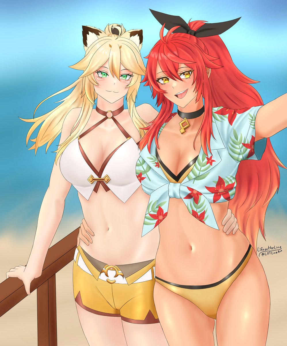 LOTLineArt's tweet photo. Summer Time! Cermia and Arunka request from @InfernaAbyss #epicseven #E7art #fanart https://t.co/ohtp9UKTth