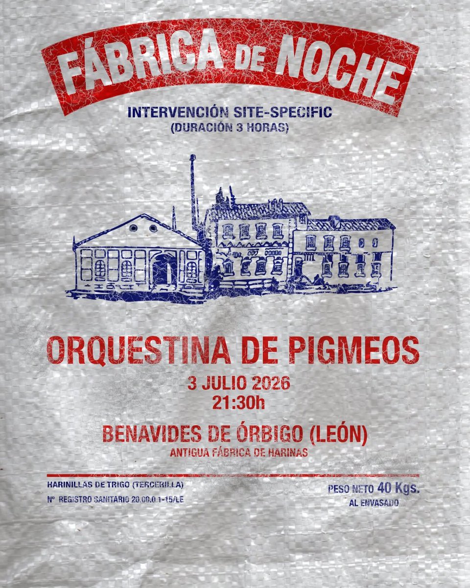 teatrontweets's tweet photo. Fernando Gandasegui entrevista a la Orquestina de Pigmeos sobre 'Fábrica de noche', performance site-specific concebida para la Antigua Fábrica de Harinas Fernández Nistal en Benavides de Órbigo (León), que se celebra mañana dentro de @50enLibertad.

🔗https://t.co/bb2MxBp3qR. https://t.co/ObGpJLSKbc