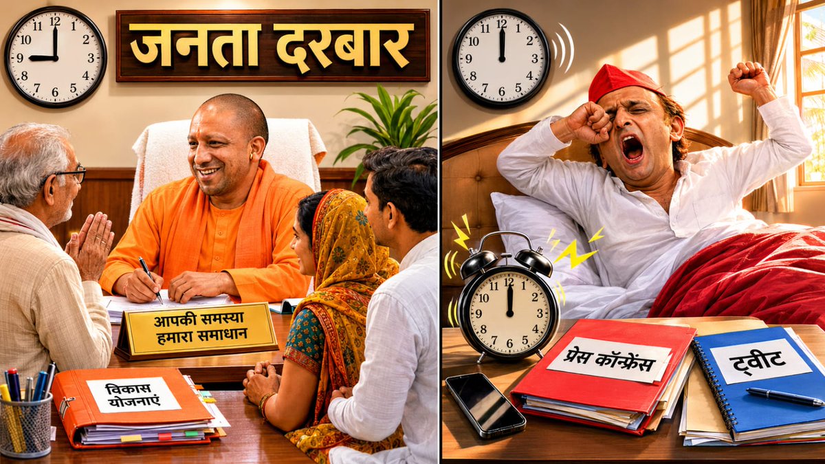 BJP4UP's tweet photo. जनता का विश्वास काम से जीता जाता है, शोर से नहीं। यही भाजपा और विपक्ष के बीच सबसे बड़ा फर्क है। https://t.co/V7QUNyySoT