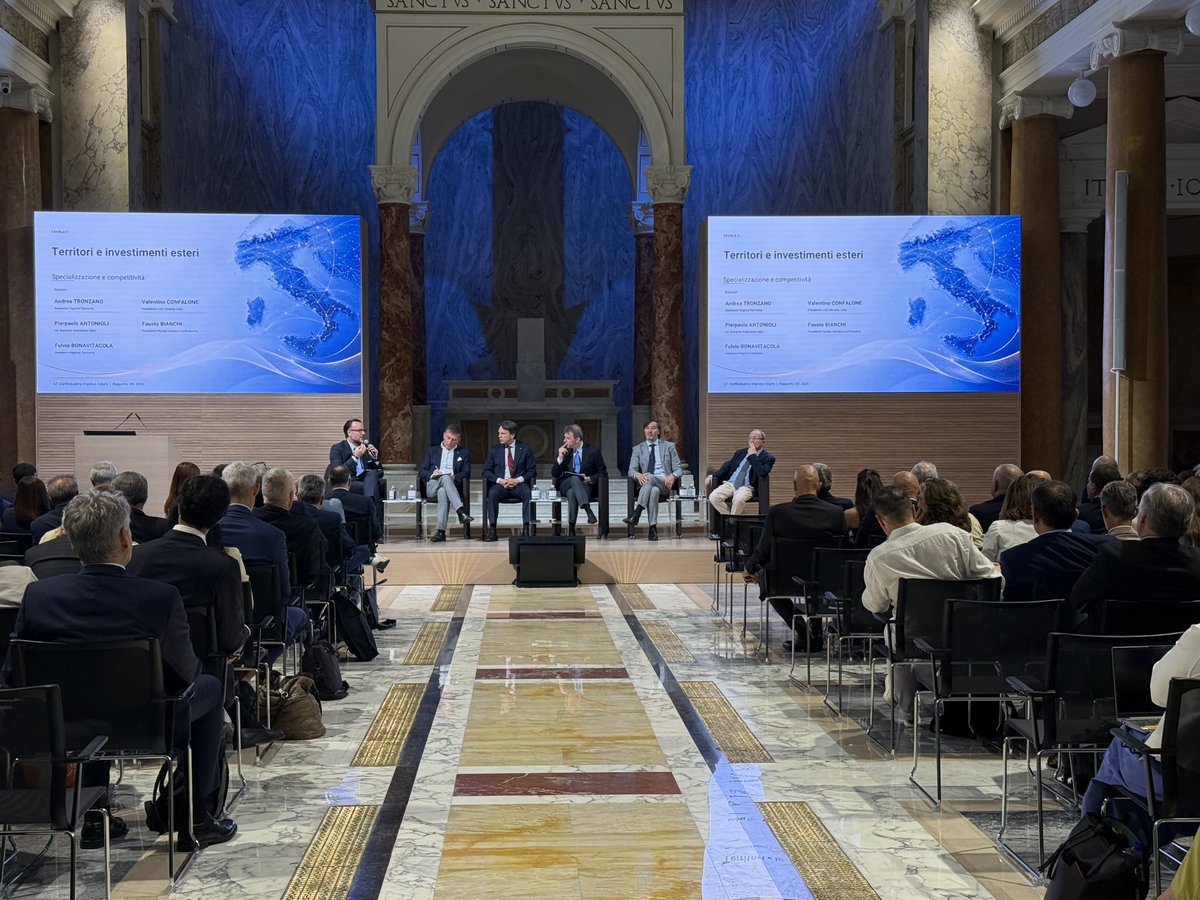 regioni_it's tweet photo. Annual Meeting 2026 di @Confindustria 

🤝Investimenti esteri e territori: un ecosistema unico fatto di imprese, competenze e istituzioni che lavorano insieme.

 🔗 https://t.co/jBr9dugmLm https://t.co/Gulg56z3It