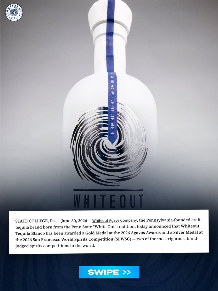 Whiteouttequila's tweet photo. 🏅 Two competitions. Two medals.

Whiteout Tequila Blanco has earned Gold at the 2026 Agavos Awards and Silver at the 2026 San Francisco World Spirits Competition-two of the world's most respected blind-tasting competitions.

Crafted in Jalisco. Additive-free. Built on community.

Thank you to everyone who's been part of this journey. 🤍🥃

Find Whiteout Tequila at your nearest Fine Wine & Good Spirits.

#WhiteoutTequila #AwardWinningTequila #AdditiveFreeTequila