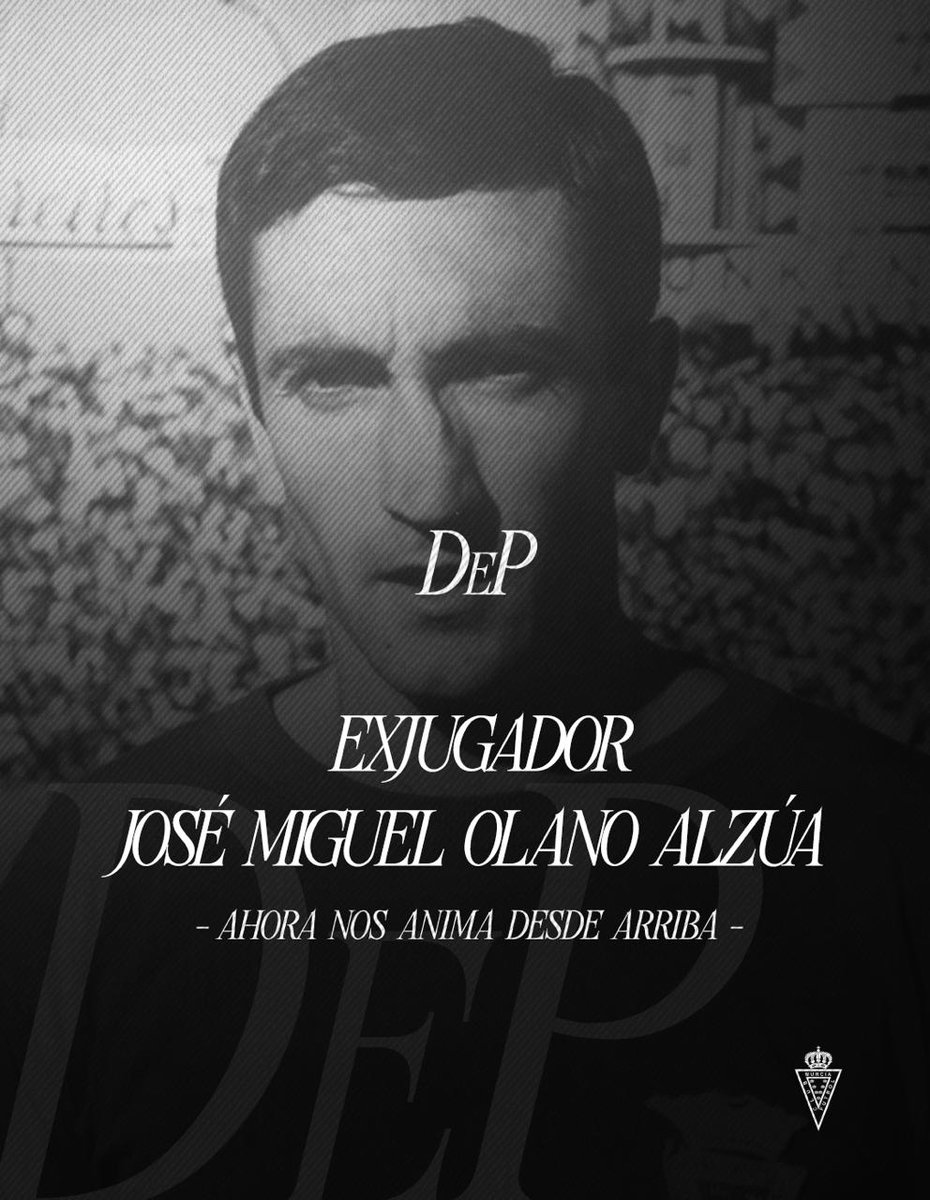 realmurciacfsad's tweet photo. 𝑷𝑬́𝑺𝑨𝑴𝑬 | 🖤 El Real Murcia CF lamenta profundamente el fallecimiento de nuestro exjugador José Miguel Olano Alzúa.

Trasladamos nuestro más sentido pésame a sus familiares y amigos.

🕊️ Ahora nos anima desde arriba. https://t.co/vZHzFfqoWw