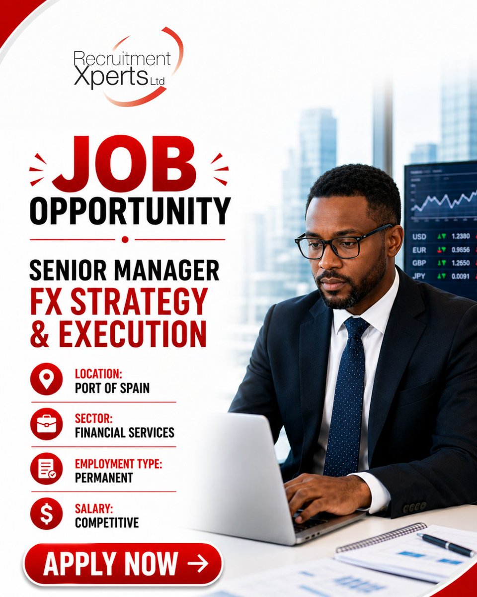 RecruitXperts's tweet photo. Our client is seeking a Senior Manager – FX Strategy &amp; Execution for a permanent opportunity within the financial services sector.

For more details or to apply, visit: 🌐 https://t.co/6h6Rro9jIY

Only suitable applicants meeting the job requirements will be considered. https://t.co/gOfBL1Wj5s