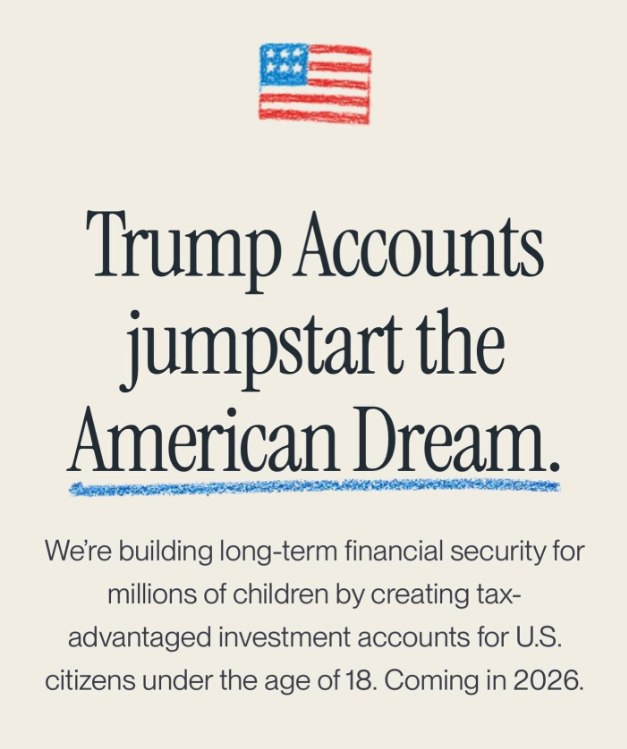 Audri7618's tweet photo. On July 1, 2026, the U.S. Treasury Department officially announced the investment portfolio of the "Trump Accounts" (official code 530A account). This tax-advantaged savings plan for U.S. citizens under the age of 18 will officially launch on July 4, Independence Day. https://t.co/RCyaPT7V2i