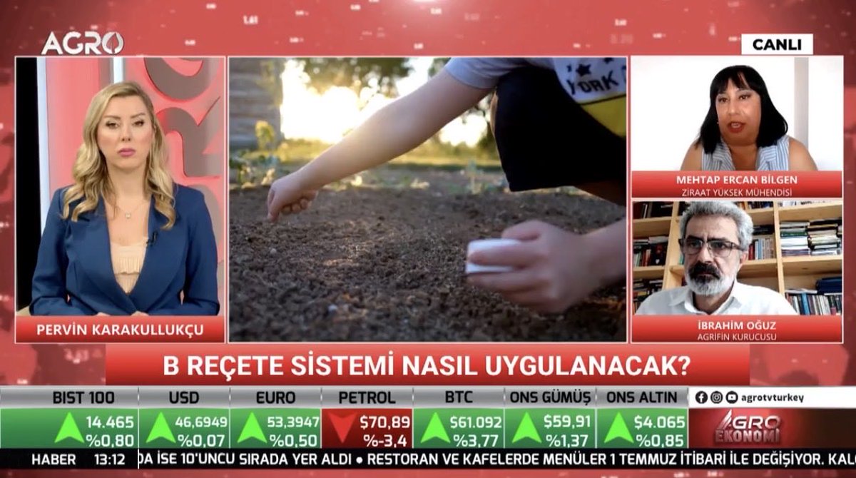MehtapErcan13's tweet photo. 2 Temmuz 2026 tarihinde Pervin  Karakullukçu tarafından sunulan ve Agro TV’de yayınlanan Agro Ekonomi programına katılarak
“B Reçete Uygulaması” ve bu uygulamanın Ülke Tarımı ve Gıda Güvenliğine etkilerine ilişkin  uzman görüşlerimizi paylaştık.  https://t.co/0O5BX86Tfc https://t.co/RPAB9CnpWD