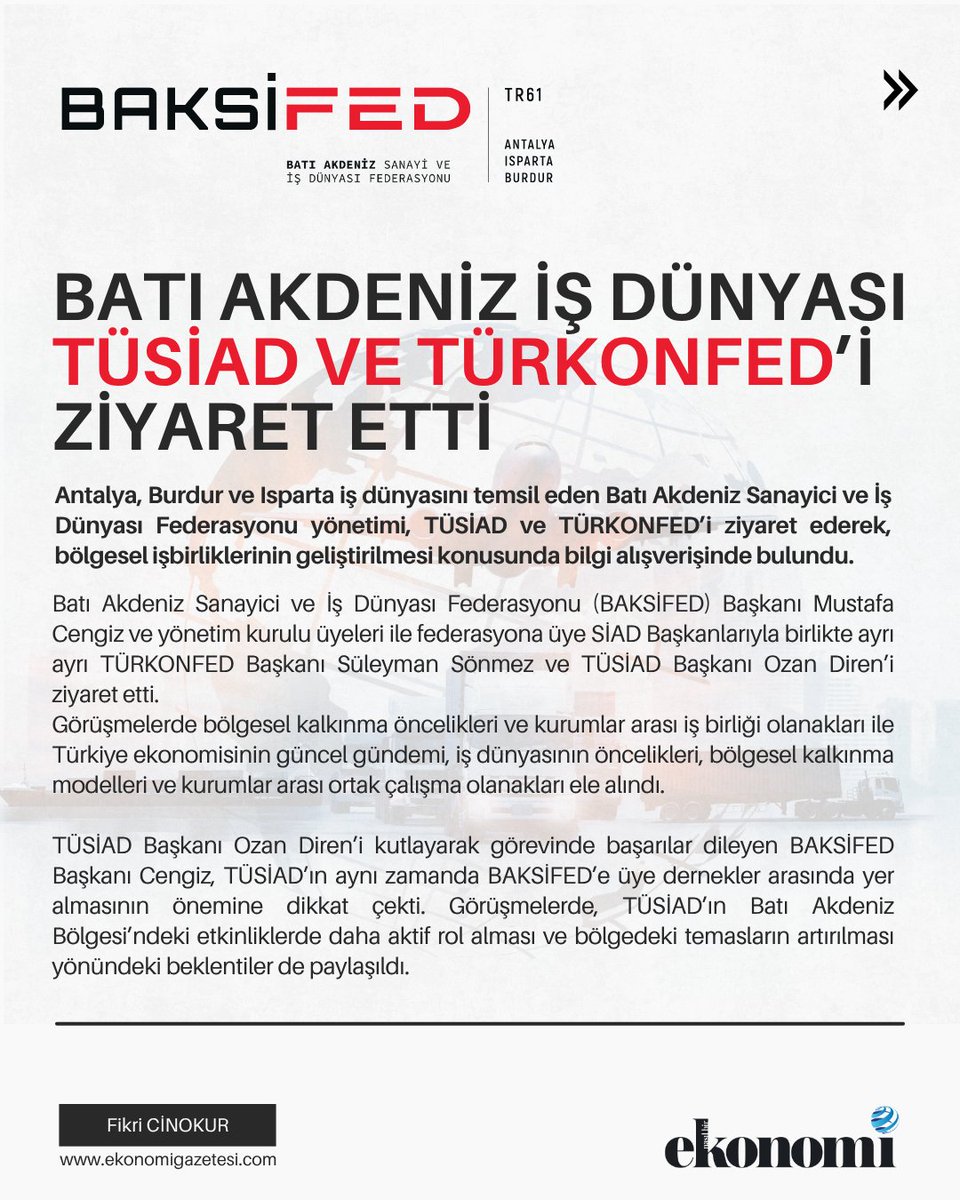Baksifed's tweet photo. BAKSİFED’in @turkonfed  ve @TUSIAD 'a gerçekleştirdiği ziyaretler, Nasıl Bir Ekonomi Gazetesi‘nde Fikri Cinokur’un haberiyle yer aldı. https://t.co/ty9GY0NBCf