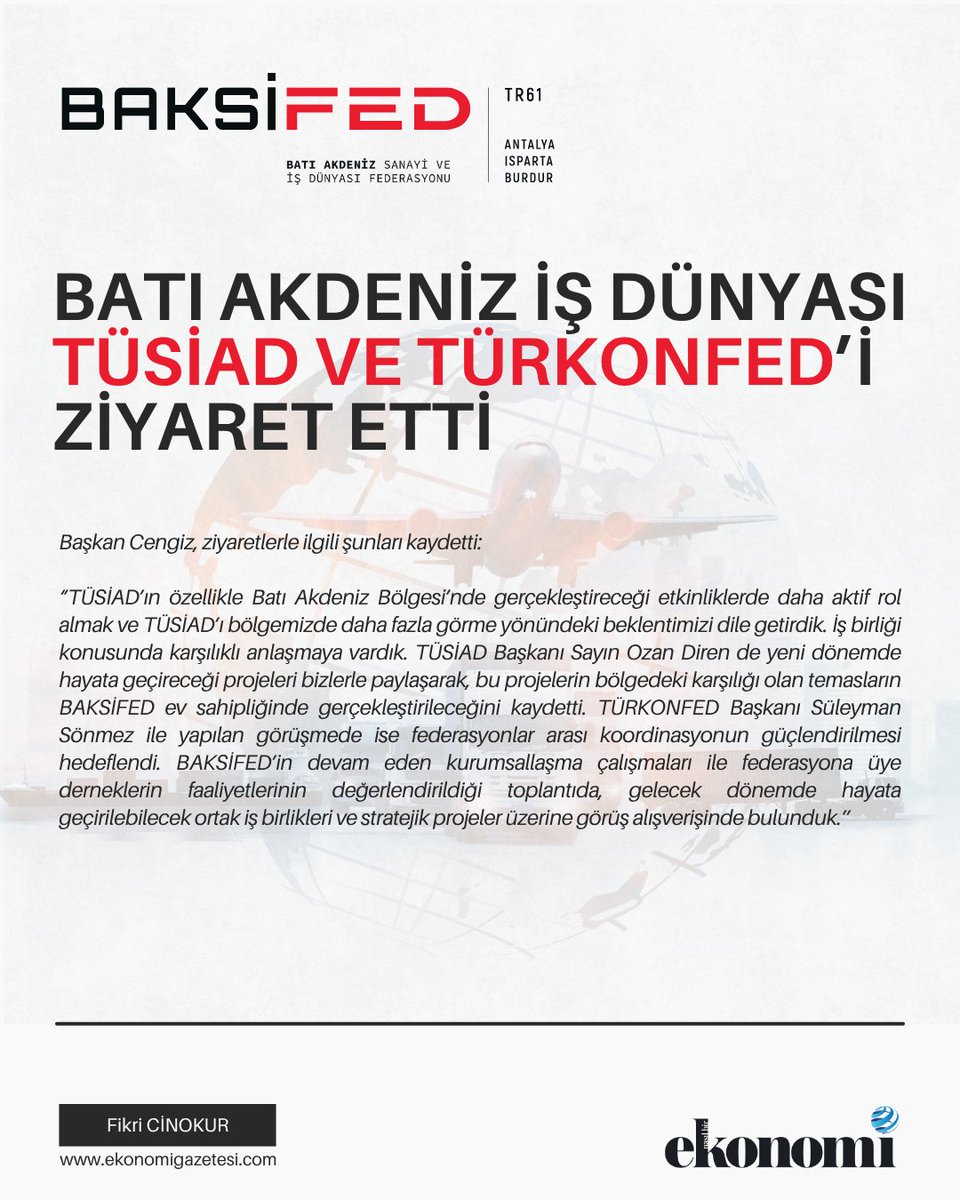 Baksifed's tweet photo. BAKSİFED’in @turkonfed  ve @TUSIAD 'a gerçekleştirdiği ziyaretler, Nasıl Bir Ekonomi Gazetesi‘nde Fikri Cinokur’un haberiyle yer aldı. https://t.co/ty9GY0NBCf