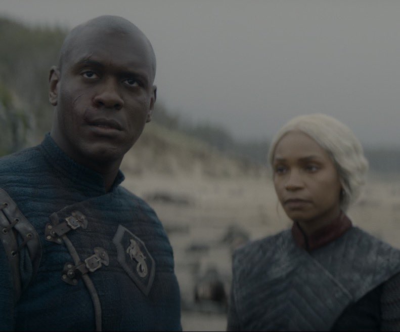 Jacaelaerys's tweet photo. Funny how Alicent and Viserys’ relationship is framed as something Alicent had to suffer but Baela becoming a child bride is going to be framed as ”for the better”, suddenly the writers shift their ethics when it’s time to write the black girls https://t.co/45sWPZ44A9