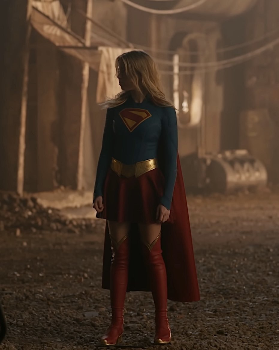 kendramerced's tweet photo. milly alcock wearing supergirl suit is a masterpiece https://t.co/c65wEjq28C