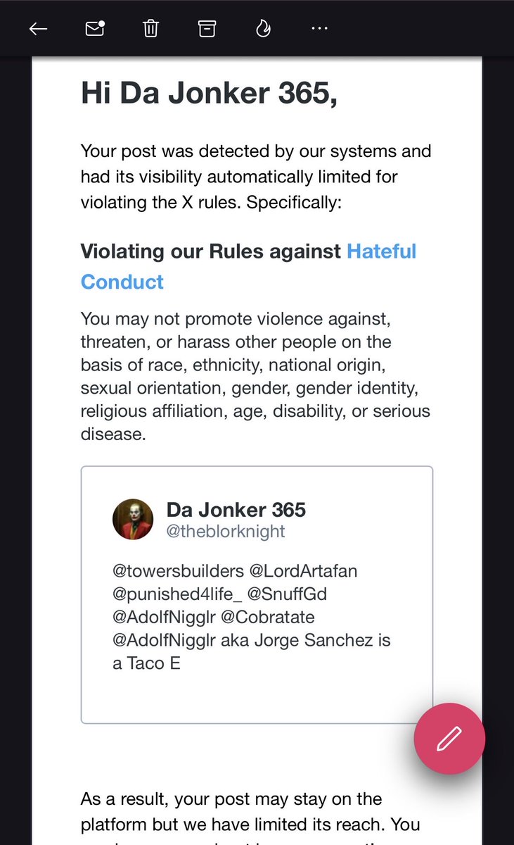 theblorknight's tweet photo. @punished4life_ @towersbuilders @LordArtafan @SnuffGd @AdolfNigglr @Cobratate The night is blork and full of terrors for those who report fag da jonker. https://t.co/5Yi6m9ssll