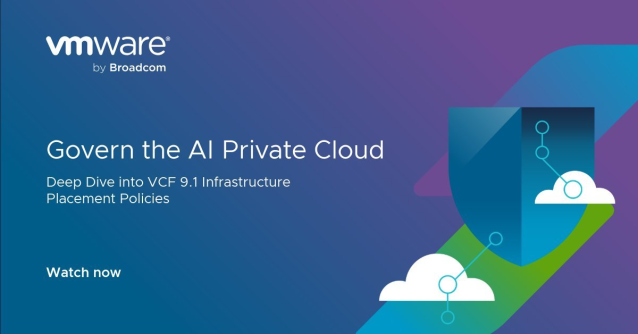 WaldemarPera's tweet photo. @VMware (by @Broadcom) #HybridCloud #VCF - VCF Breakroom Chats Episode 87 – Governing the AI Private Cloud: Deep Dive into VCF 9.1 Infrastructure Placement Policies (by Taka Uenishi, @Cloudsandwakes) @VMwareVCF @vExpert #vExpertVCF https://t.co/QXl8Wc7uoZ https://t.co/iE9vnxdx7p