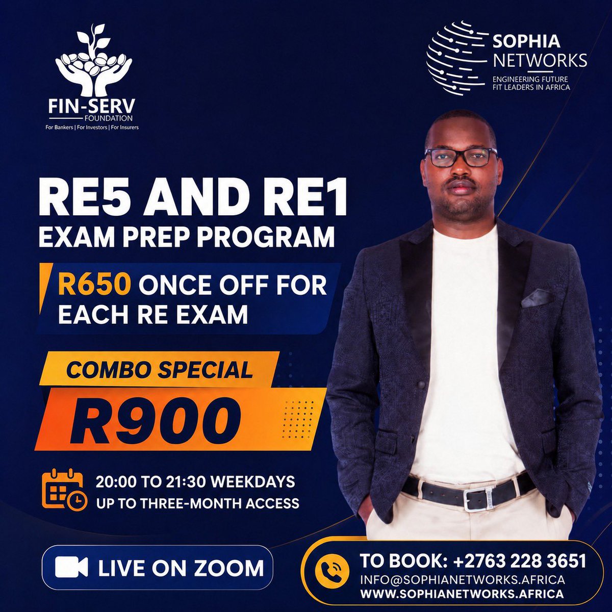 KasiEconomy's tweet photo. Fin-Serv and Sophia Networks brings you RE5 and RE1 Preparatory exam at a special fee of R650. WhatsApp 063 228 3651 to book. And visit https://t.co/GFVr8kbCEu for more information. https://t.co/llORG3yCO3