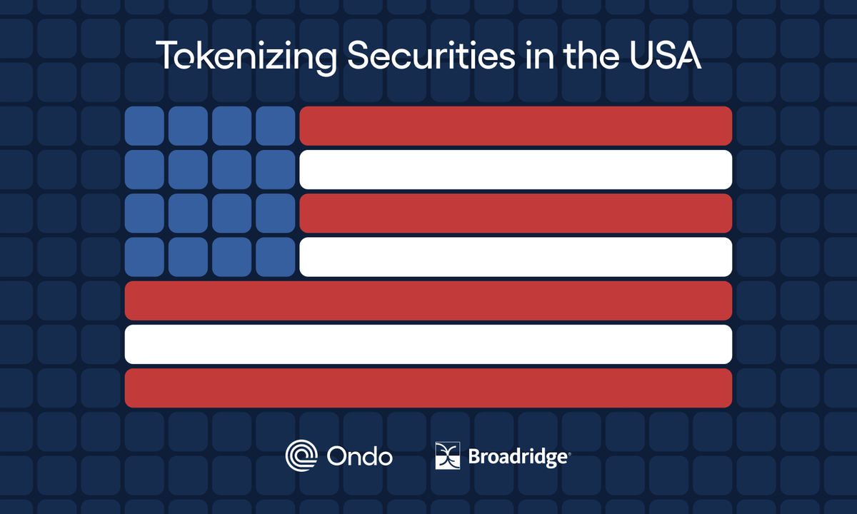 OndoFinance's tweet photo. As America turns 250, U.S. securities have come onchain on U.S. rails.

Today, Ondo Finance announced the first-ever live solution of third-party tokenized U.S. securities operating entirely within the existing regulatory perimeter in the U.S., in partnership with @Broadridge  Financial Solutions Inc. (NYSE: BR) to provide full voting rights for tokenized equity holders.

For the first time, U.S. listed securities — BlackRock's iShares Core S&P 500 (IVV) ETF and Micron (MU) shares — were tokenized by a third party on a public blockchain while staying within the existing U.S. regulatory and infrastructure framework.

Until now, tokenized securities have largely operated outside the U.S. or have required issuer sponsorship on an issuer-by-issuer basis. This model brings them inside the U.S. regulatory perimeter, with the underlying securities held in the same infrastructure that custodies U.S. securities today.

Under this model, which closely follows the SEC's third-party custodial model, the underlying shares never leave the traditional U.S. regulated custody chain. Ondo's registered transfer agent, Oasis Pro, mints corresponding tokens, backed 1:1 by those shares, issued on the Ethereum blockchain and held by regulated custodians.

Each token holder will receive the same shareholder rights and protections as shareholders holding through U.S. brokerage accounts receive, including issuer communications and onchain proxy voting through Broadridge's ProxyVote․com platform.

“Tokenized Securities in the U.S. are too often framed as a binary choice between competing models and tokenization providers. This is a false premise. Ondo has built the regulatory, product, and service infrastructure to support all major models within the United States. Today's milestone shows we can tokenize securities in ways that meet both market and regulatory requirements, for U.S. and global investors and provides a strong foundation for our expanding access to onchain investments for more U.S. investors,” — Ian De Bode, CEO of Ondo Finance

“Tokenization will only scale when it delivers both innovation and investor confidence,” said Doug DeSchutter, President of Broadridge's Investor Communication Solutions business. “By enabling proxy voting, issuer communications, and regulatory disclosures for Ondo's token holders, we're living up to our promise to empower investors and issuers by providing them with the full range of trusted governance capabilities for tokenized securities regardless of how assets are structured.”