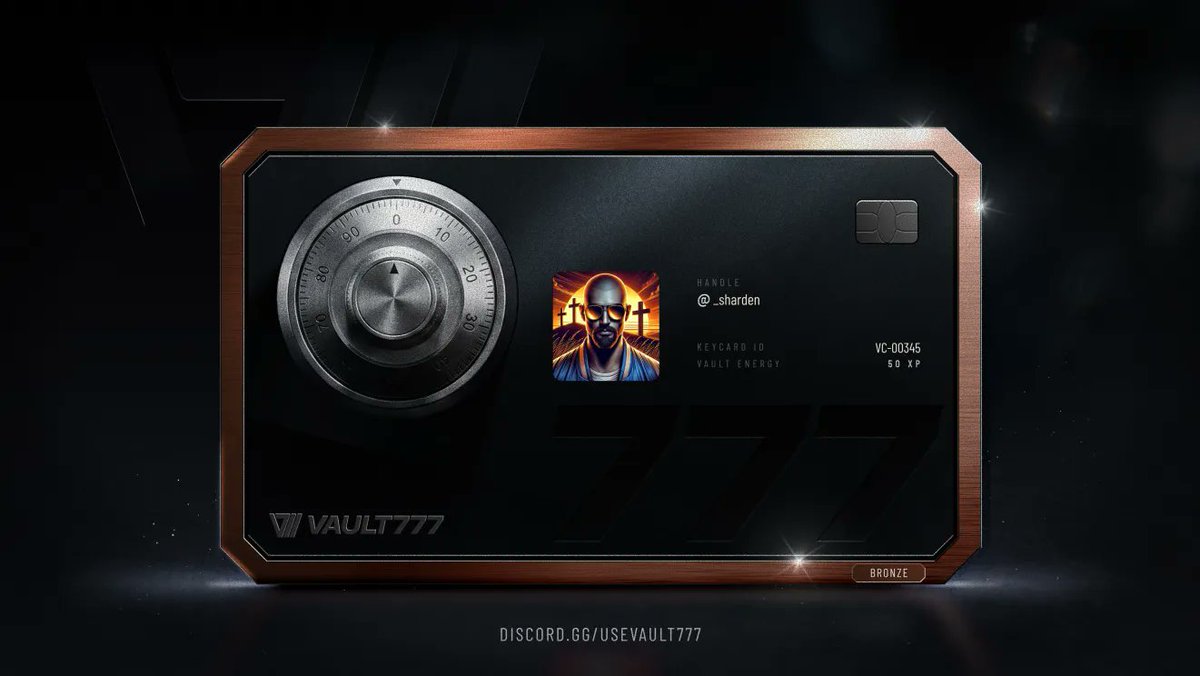 bob7ak's tweet photo. claimed my Vault Card from @UseVault777 

The grind officially begins.

Stacking XP. Climbing tiers. Unlocking whatever surprises Vault777 is cooking up 👀

Early users always win.
https://t.co/fNNqKmrQoD

#Vault777 #Crypto #Web3 #Airdrop #Alpha #DeFi #EarlyAccess https://t.co/Y7y5DvHBG2