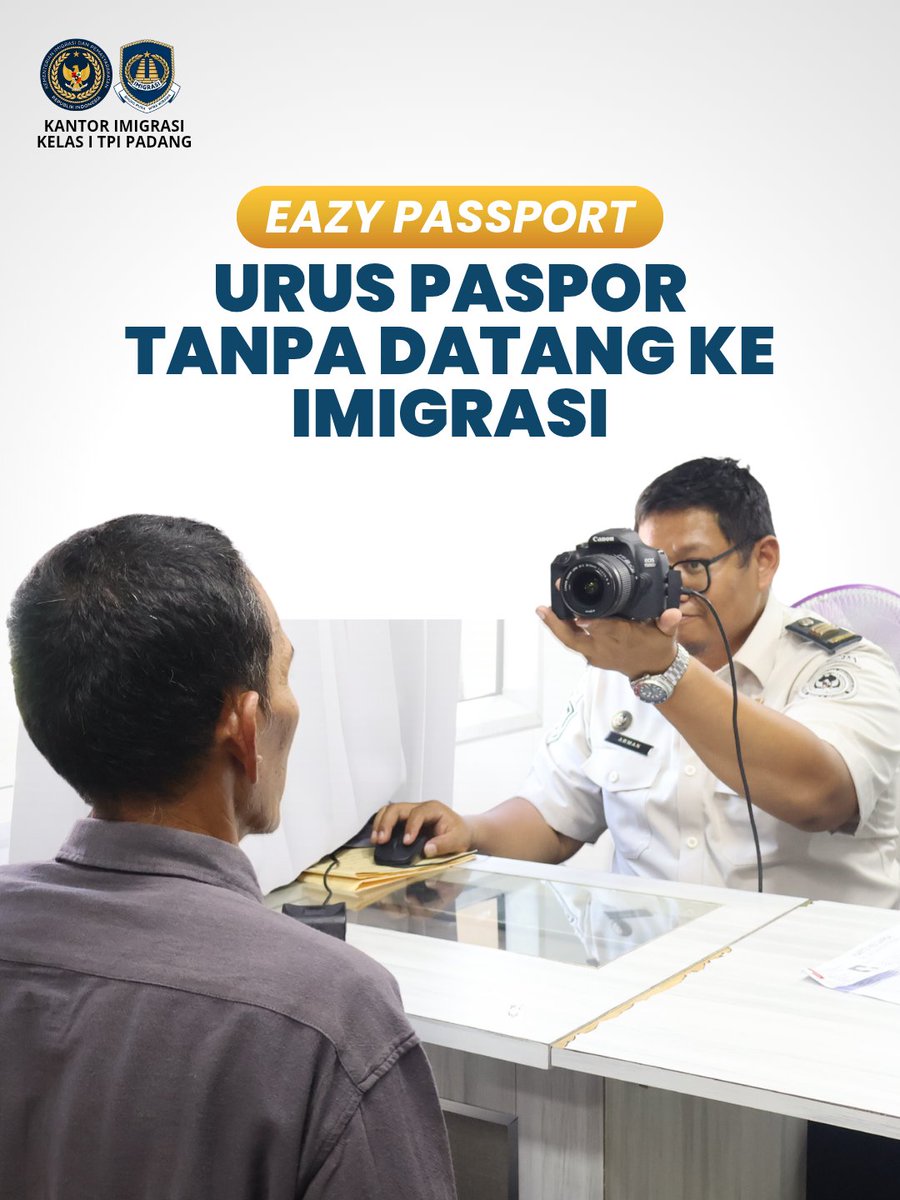 imipadang's tweet photo. Hai Sahabat Mido!

Kini mengurus paspor tidak harus selalu datang ke Kantor Imigrasi. Melalui layanan Eazy Passport, petugas Imigrasi hadir langsung ke lokasi pemohon untuk memberikan pelayanan permohonan paspor secara kolektif. https://t.co/R0lOKPp1JC