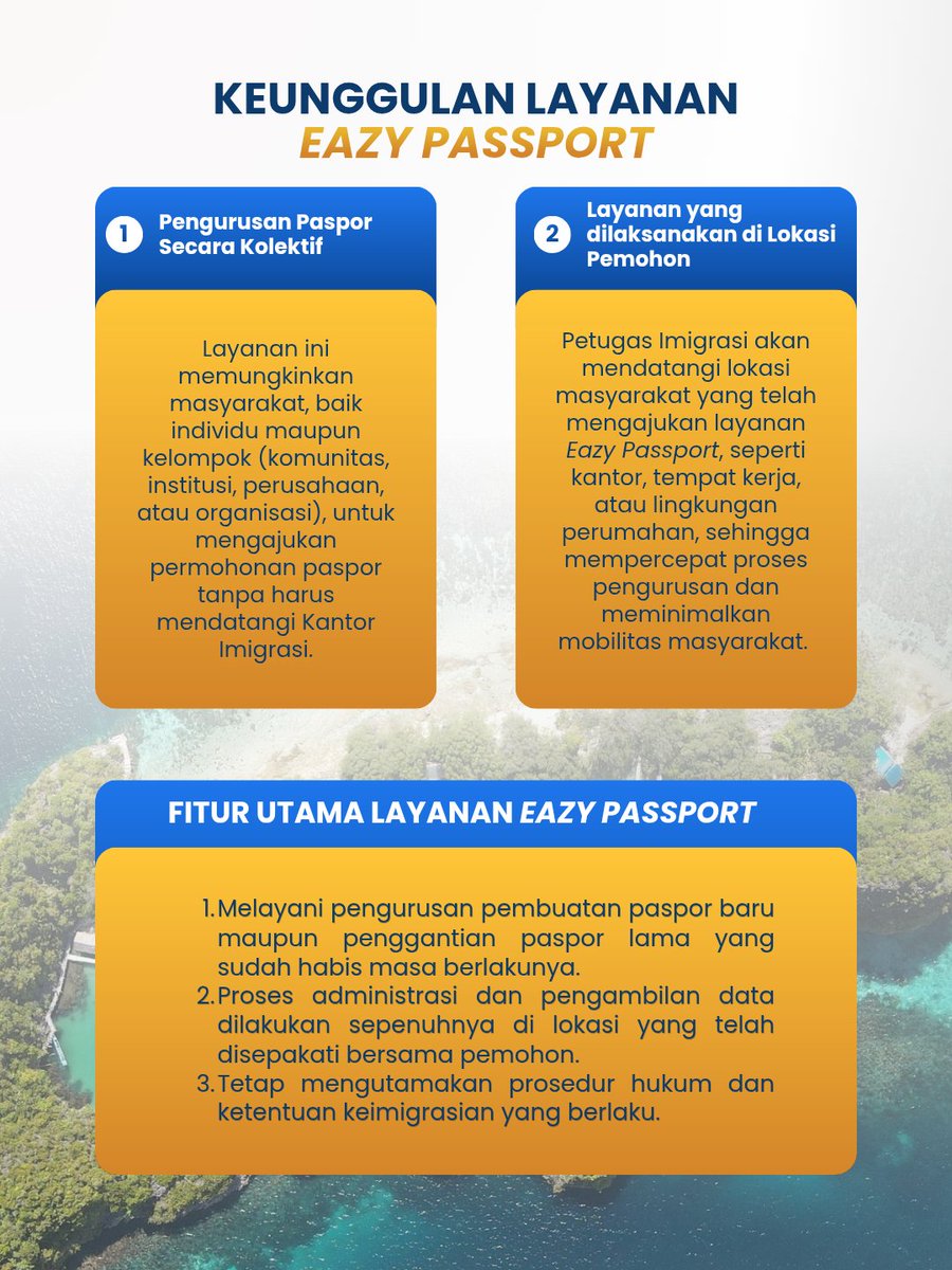imipadang's tweet photo. Hai Sahabat Mido!

Kini mengurus paspor tidak harus selalu datang ke Kantor Imigrasi. Melalui layanan Eazy Passport, petugas Imigrasi hadir langsung ke lokasi pemohon untuk memberikan pelayanan permohonan paspor secara kolektif. https://t.co/R0lOKPp1JC