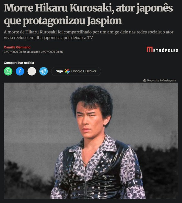 0C0RV0's tweet photo. Jaspion. Infância feliz.
Vá em paz https://t.co/COMLDnRitY