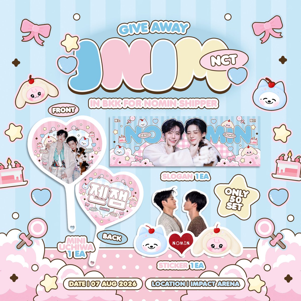 khawfxng_thx's tweet photo. ⋆. 𐙚🩵˚࿔ pls kindly rt 🩷𝜗𝜚˚⋆

⤷ ゛give away NCT JNJM in bkk for nomin shipper 🐶🐰 ˎˊ˗

ᯓ★ only 50 set ⭐️.☘︎ ݁˖

📆 Date : 7 aug 2026
📍Location : impact arena
⏰ Time : 13:00

⋆🐾°݁ pls rt &amp; show this tweet ִֶָ🪽་༘ 

#NCTJNJM_FANMEETING_TOUR_DUALITY https://t.co/fqGa5BM5wo