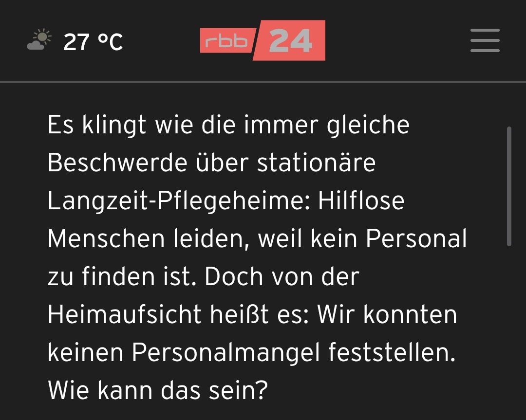_richtig_falsch's tweet photo. Wird immer besser in Berlin

"Bewohner haben keinen Anspruch auf Kostenerstattung, wenn Leistungen nicht erbracht werden."

"Die Ursache sind schwerwiegende Pflegemängel, wie die Heimaufsicht rbb24 Recherche bestätigt. Sie führt 14 Punkte an. Darunter sind: schlechte Wundversorgung, fachlich schlechter Umgang mit Gewichtsverlust, eine fehlende Notrufklingel und grundsätzlich schlechte Versorgung der Bewohnenden."

.