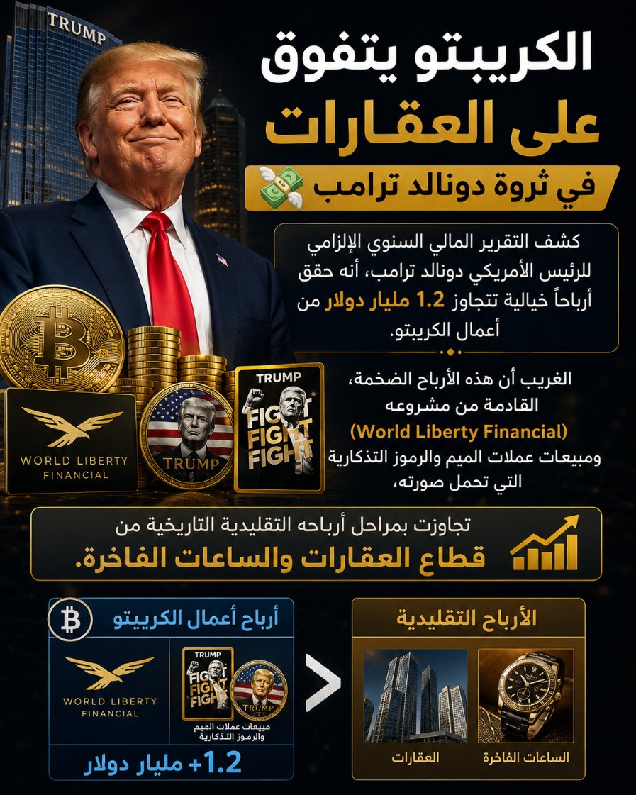 HamadaZaki930's tweet photo. الكريبتو يتفوق على العقارات في ثروة دونالد ترامب 💸
⚡#Bitcoin #BTC #Crypto #Cryptocurrency #Trading #StockMarket #Gold #XAUUSD #البيتكوين #العملات_الرقمية #الذهب #الاسهم #تداول #ترامب #Trump https://t.co/7VtsEcRDDf