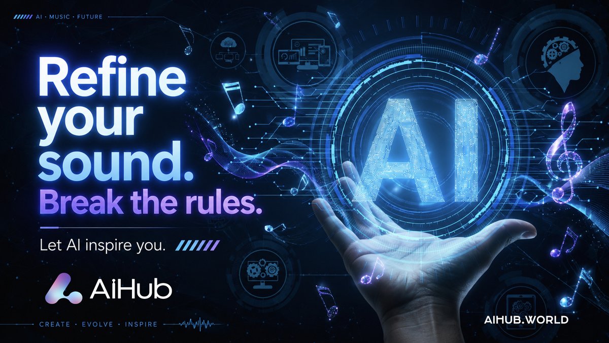 AIHubWorld's tweet photo. 🔊 Refine your sound. Break the rules.

🎶 #AIHub gives musicians &amp; producers a playground to experiment, learn, and develop a truly unique sonic identity.

🎧 Let AI inspire you.

$AIH https://t.co/xB0FYH2eQP