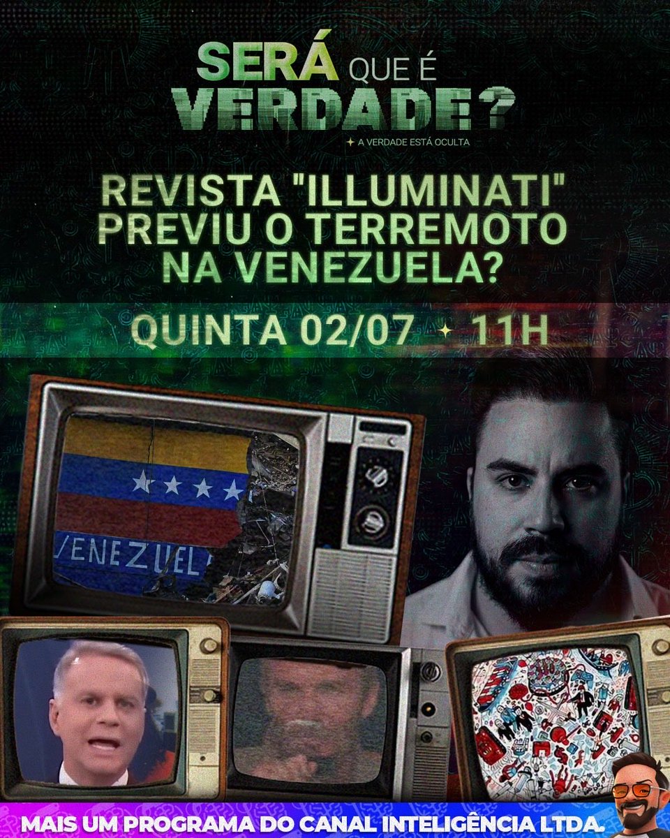 InteligenciaLta's tweet photo. Será que a capa da revista The Economist previu com precisão cirúrgica os terremotos na Venezuela? Existe mesmo um plano orquestrado pelos "Illuminati" por trás de desastres naturais, ou tudo não passa de uma grande coincidência geométrica? O que as elites globais e a mídia impressa mais influente do mundo estão tentando nos dizer de forma subliminar? Você vai descobrir com o especialista em conspirações THIAGO LIMA neste episódio de “Será Que É Verdade?”.