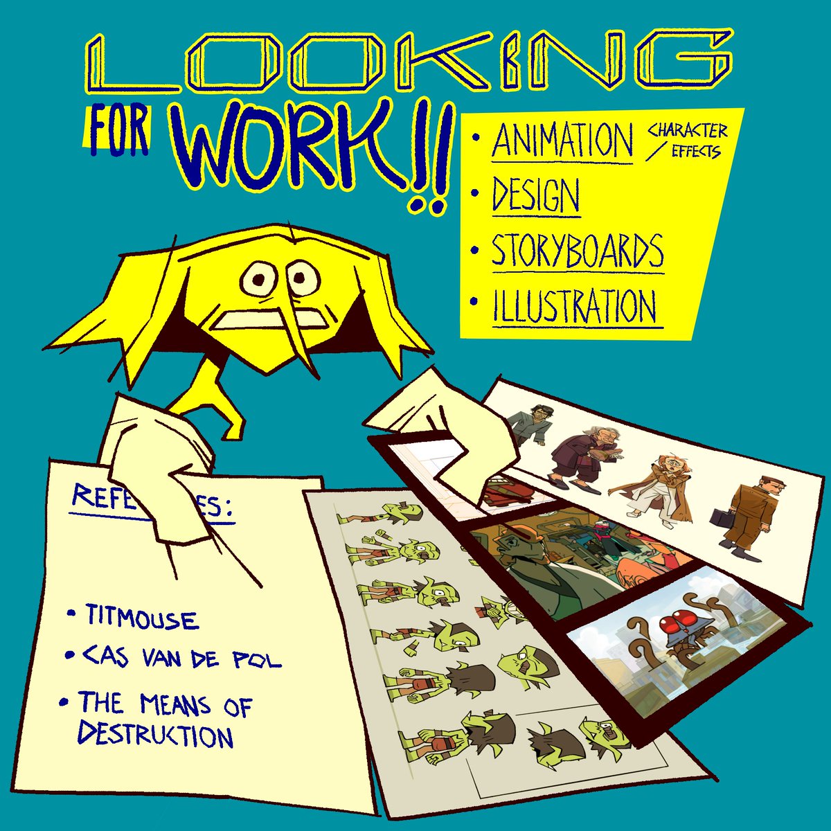 If YOU like what you saw from @M_O_Destruction project so far, consider hiring me for animation or visual development!!