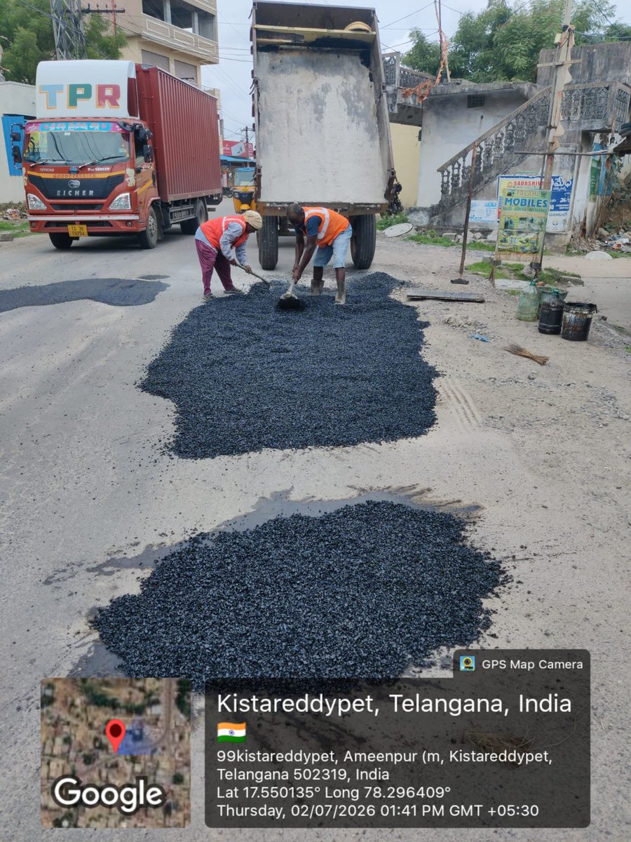 AE268269270's tweet photo. @sai_koushika @CMC_Offcl @GummallaSrijana @MC_Cyberabad Dear citizen,
Attending patchwork with BT at the said location to avoid inconvenience pl https://t.co/kyPhnBRnFi