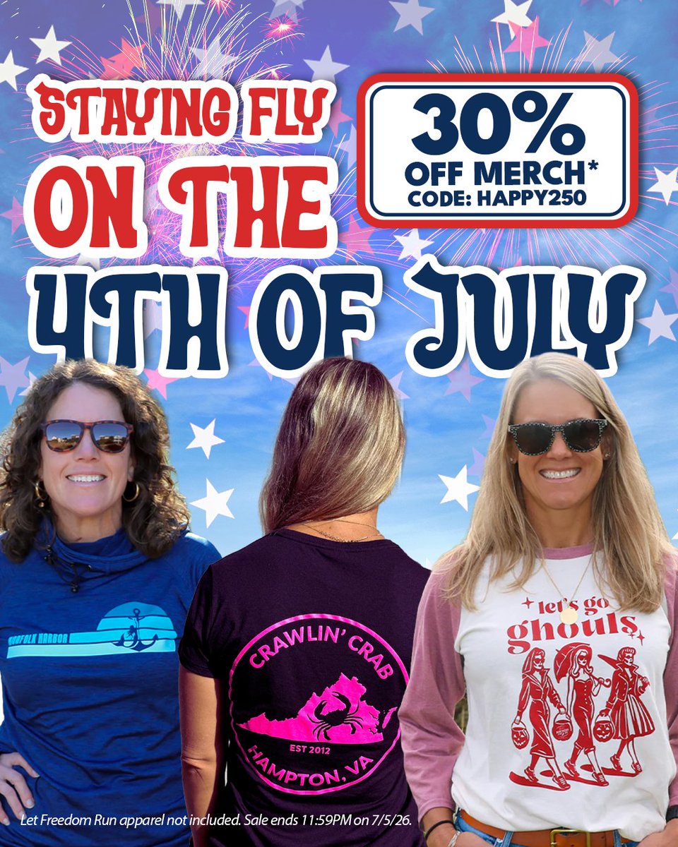 JandARacing's tweet photo. Fireworks aren’t the only thing lighting up your holiday- Score 30% OFF J&amp;A Racing merch when you use code: HAPPY250 at checkout!

This deal sparks now but fizzles out July 5. 
👉https://t.co/cNPaD7hEDo

*𝘓𝘦𝘵 𝘍𝘳𝘦𝘦𝘥𝘰𝘮 𝘙𝘶𝘯 𝘈𝘱𝘱𝘢𝘳𝘦𝘭 𝘯𝘰𝘵 𝘪𝘯𝘤𝘭𝘶𝘥𝘦𝘥. https://t.co/gWgfumrynE