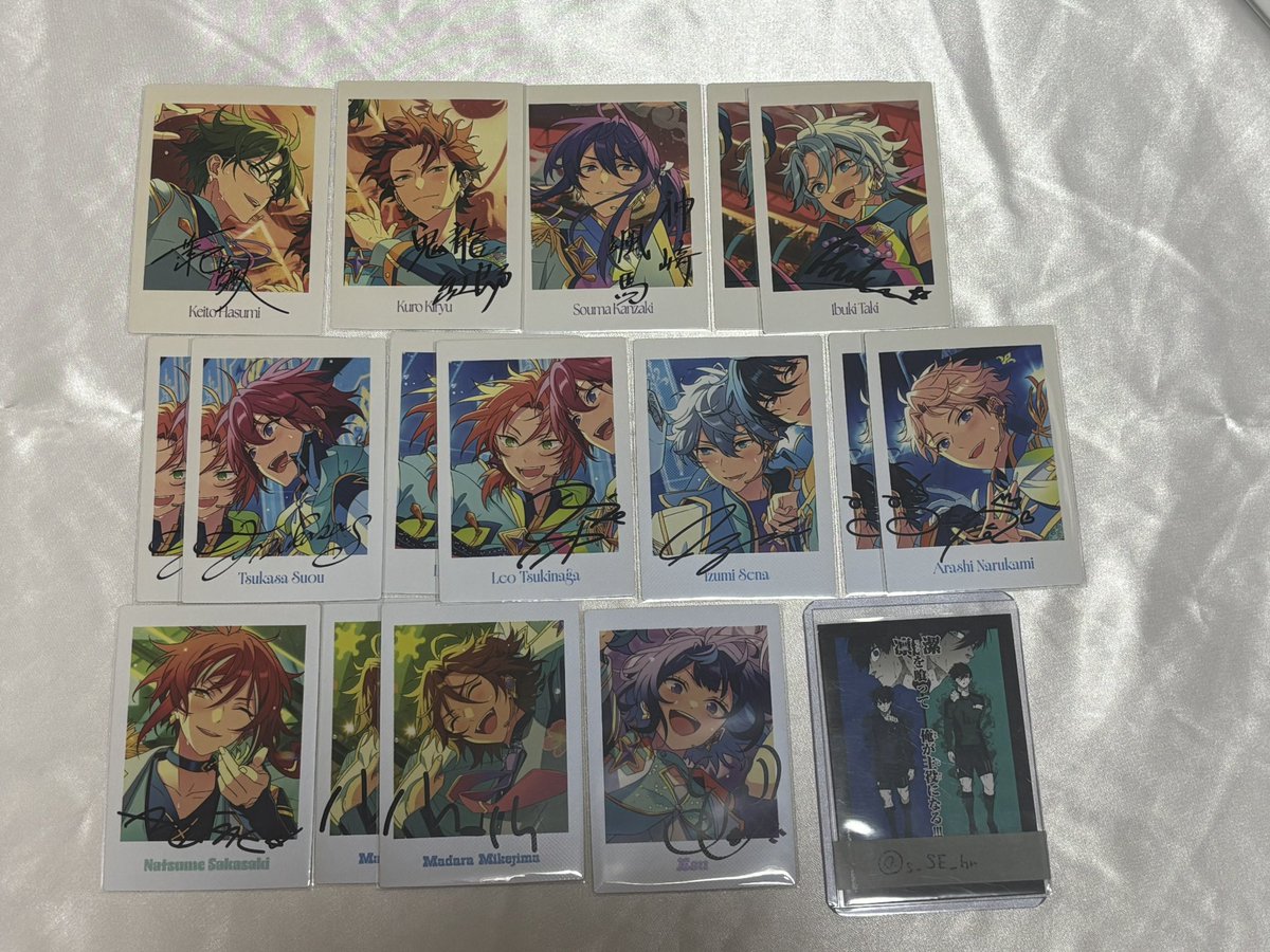s_SE_hr's tweet photo. 【交換】あんスタ あんさんぶるスターズ ぱしゃっつ 10th 10周年

譲）画像参照
求）千秋 奏汰 ひなた ゆうた 晃牙 アドニス なずな ライカ各1＞北斗 こはく（友人分1枚）

コンプ目的のため推し以外も探しております。ご不快に思う方はご遠慮ください。
郵送での交換を希望しております。 https://t.co/ujeMGZtcgX