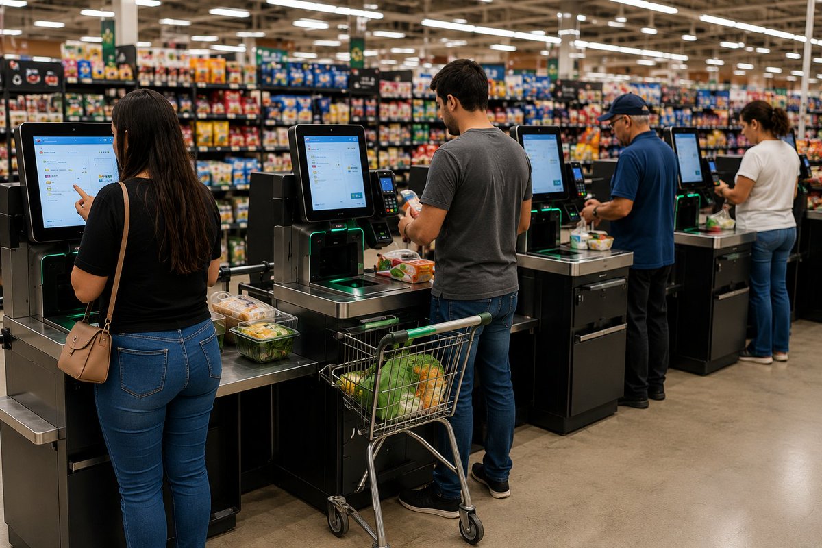 AFONSOCLAUDIOG1's tweet photo. 🇧🇷 RENDA BÁSICA UNIVERSAL - SIM!

👂 Uma PROTEÇÃO para a era da AUTOMAÇÃO

🚨 No domingo, 28 de junho de 2026, observei q mais uma rede d supermercados da minha cidade substituiu cerca d 8 operadores d caixa por apenas dois humanos. Essa transformação já alcança diversos setores. https://t.co/5AHUBqkz7e