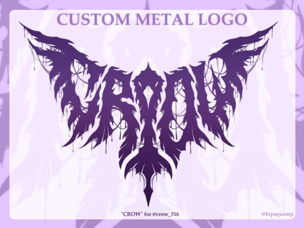 bipsquamp's tweet photo. ˙⋆°˖✿˚⋆ METAL LOGO COMMISSIONS OPEN ⋆˚✿˖°⋆˙

Hiya! Would you like a custom metal logo for your streams, merch, etc? I've opened commissions for metal logo illustrations on my VGen! I'd love to work with you~

https://t.co/Jyk9GcXqh4 💖

(↻ + ♡ are appreciated!) https://t.co/TLBg3LwChG