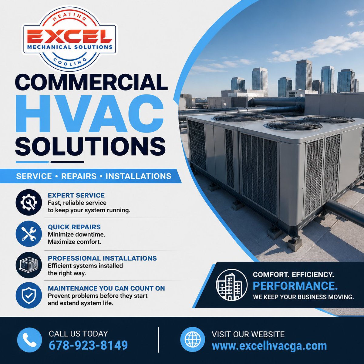 Excel_Mech's tweet photo. Comfort matters in every workspace. Reliable systems help businesses stay productive.
#CommercialHVAC #BusinessComfort #AtlantaBusiness https://t.co/5mJRAzOGiE