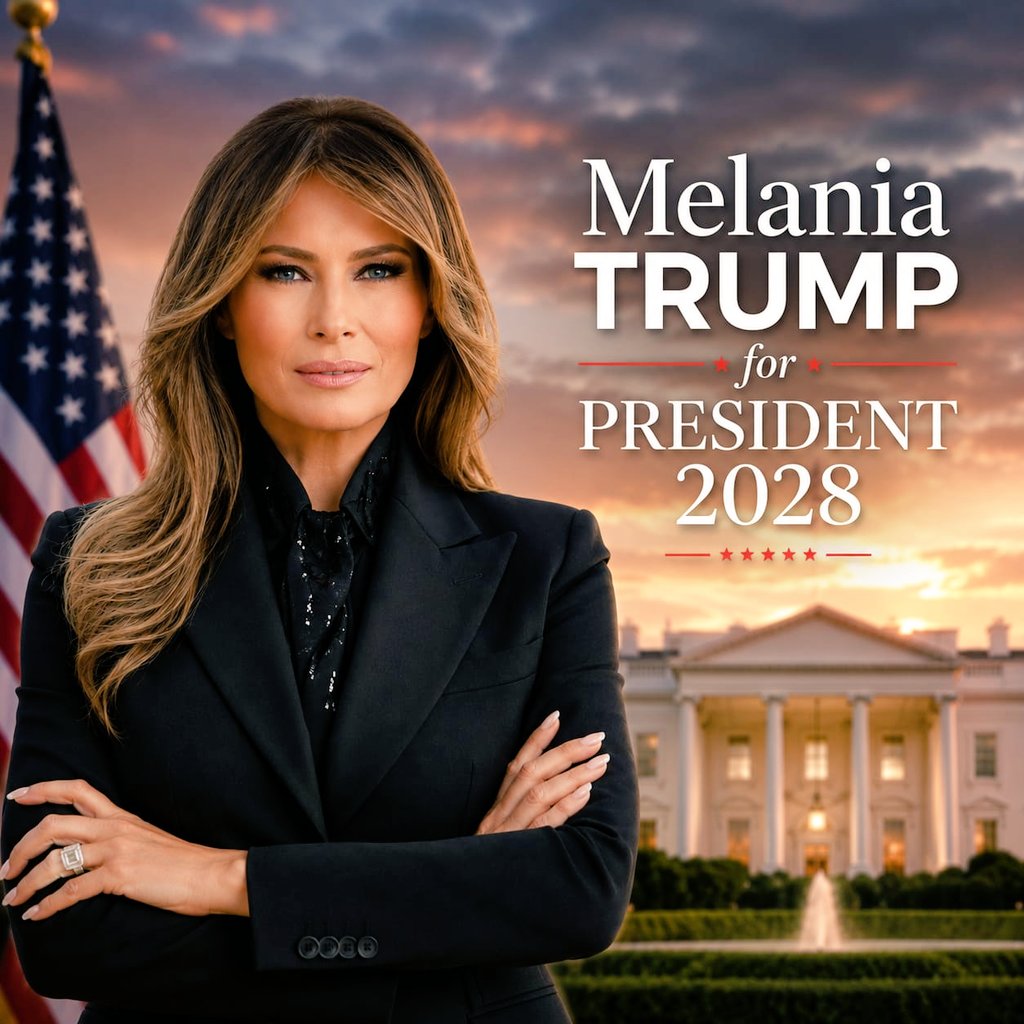 Lina_rays1ya's tweet photo. IF MELANIA TRUMP RUNS FOR PRESIDENT IN 2028 🇺🇸🔥

How much would you support this? 🤔👇

A) 100% 💯
B) 75%
C) 50%
D) 25%
E) 0%

Drop your reason below ⬇️💬 https://t.co/nCmWbzDcEZ