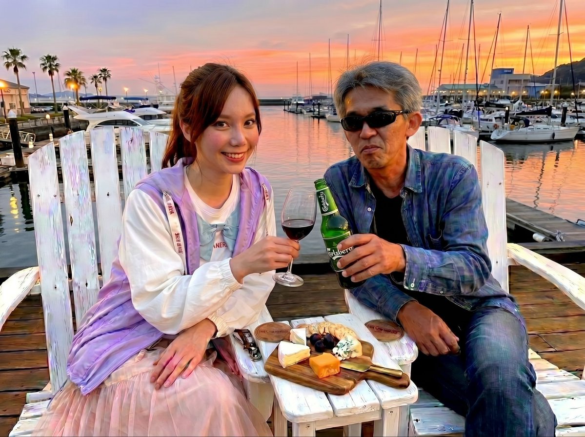 Cn_eurasuka's tweet photo. 暇なのか…大学の講師に戻ったＡＩ凝り凝りの🇫🇷翻訳通訳担当才色兼備が、小生と若き親友の実写版４コマ漫画を生成してプレゼントしてくれた🤗
こんな素敵な風景じゃなかったから思い出が歪むけれど、クスっと来るオチが成立しているから拝借ってことで🤗
ＡＩでっせ🤣🤣🤣 https://t.co/VPF0Tu5z3s