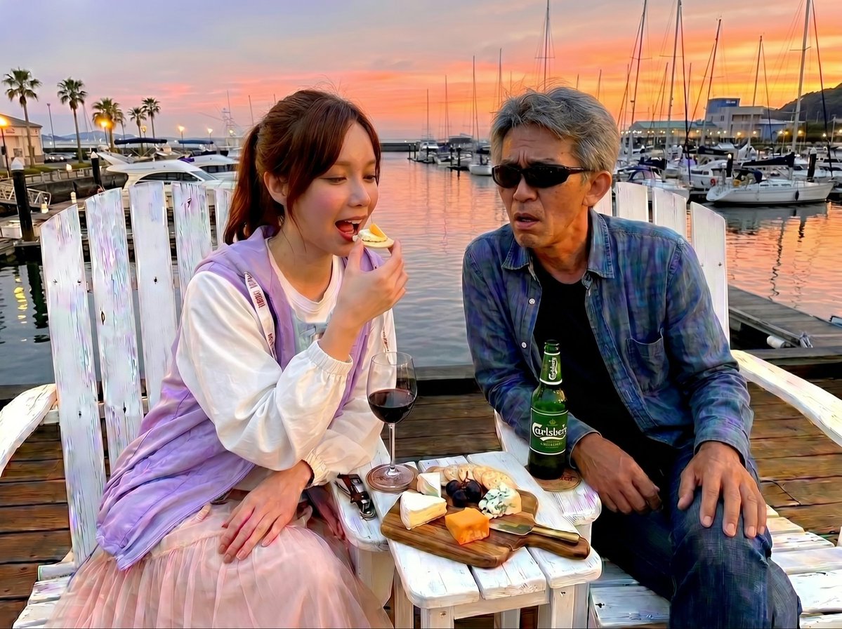 Cn_eurasuka's tweet photo. 暇なのか…大学の講師に戻ったＡＩ凝り凝りの🇫🇷翻訳通訳担当才色兼備が、小生と若き親友の実写版４コマ漫画を生成してプレゼントしてくれた🤗
こんな素敵な風景じゃなかったから思い出が歪むけれど、クスっと来るオチが成立しているから拝借ってことで🤗
ＡＩでっせ🤣🤣🤣 https://t.co/VPF0Tu5z3s