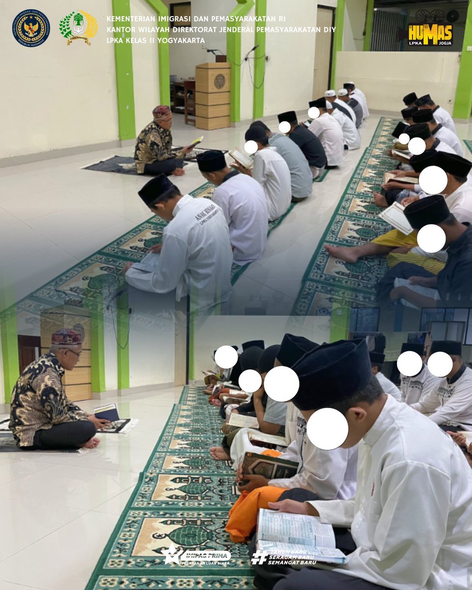 lpkajogja's tweet photo. Malam Jumat Berkah ✨

Dalam rangka memperkuat pembinaan spiritual dan kepribadian, Anak Binaan LPKA Kelas II Yogyakarta melaksanakan kegiatan keagamaan rutin Malam Jumat di Masjid At-Takwa (02/07). https://t.co/7KDCVWxuAo