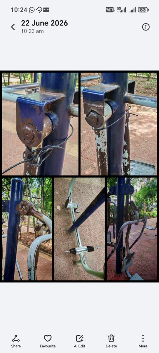 myself_sas's tweet photo. Viratnagar Park.. All the equipments are aged, many are broken, many are rusty. They pose serious risk and hence all the equipments must be replaced with new. Complaint raised thru namma Bengaluru, is Falsely closed as Resolved. Unable to Reopen it. 
@GBA_office https://t.co/fX7IRPVoip