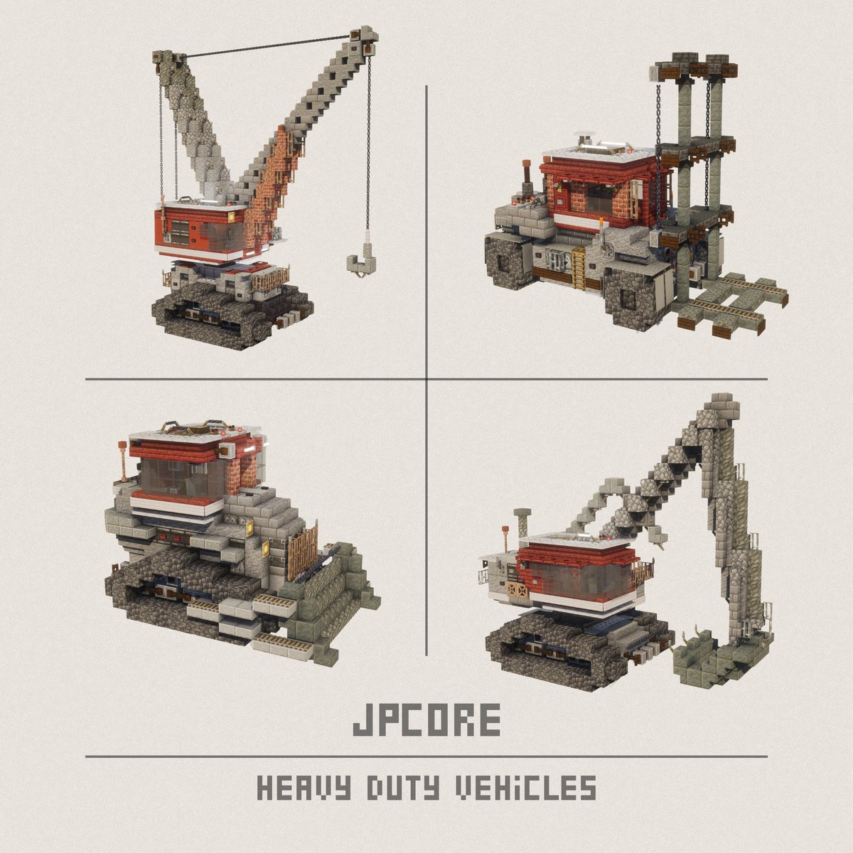 TheJPCore's tweet photo. Minecraft Heavy Duty Vehicles

Made some cool work vehicles for various scenes! Love how these came out-
#Minecraft #Minecraftbuilds https://t.co/BDxWB0GvYB