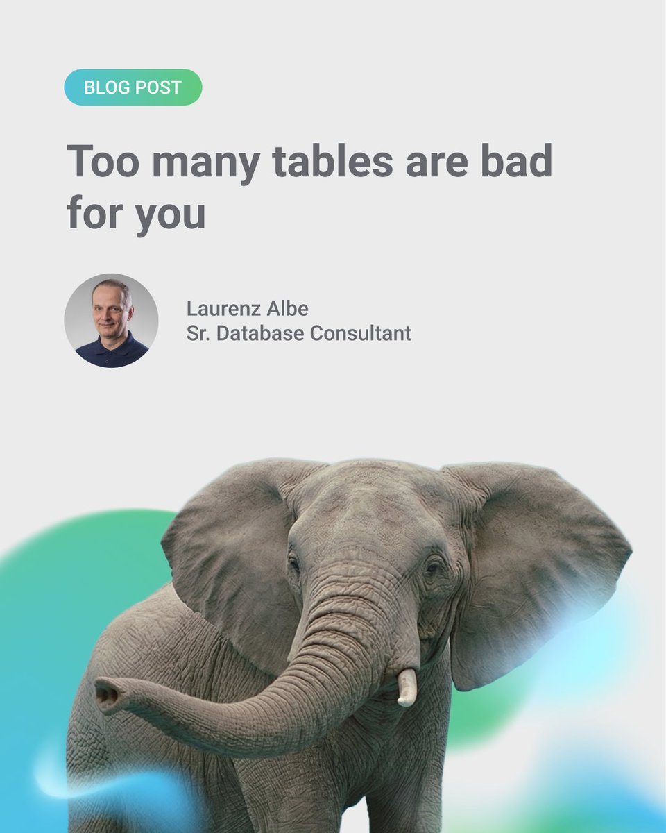 PostgresSupport's tweet photo. Too many tables in a single PostgreSQL database can quietly cause memory starvation, OOM crashes, and long-running metadata queries. 

CYBERTEC's Laurenz Albe traces one customer's problem back to its root and shows how to mitigate it. 🐘

https://t.co/qyCd3bzLfs https://t.co/hejd95SHnA