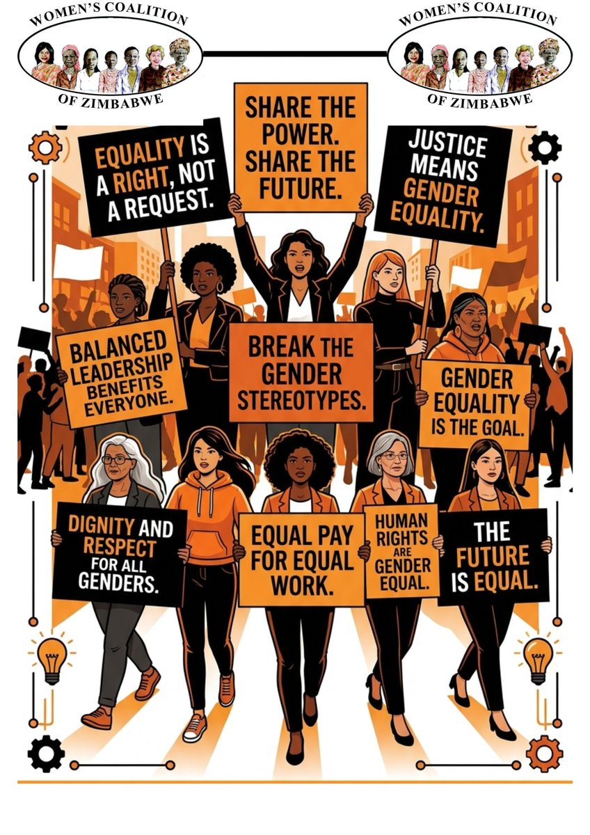 WCOZIMBABWE's tweet photo. Gender equality is not a privilege to be granted, it is a right to be realized. A just society is one where women and girls have equal power, equal opportunities, and equal voices in shaping their futures. 
#GenderEquality
#LetsGo50/50 https://t.co/ygXVswwOoU
