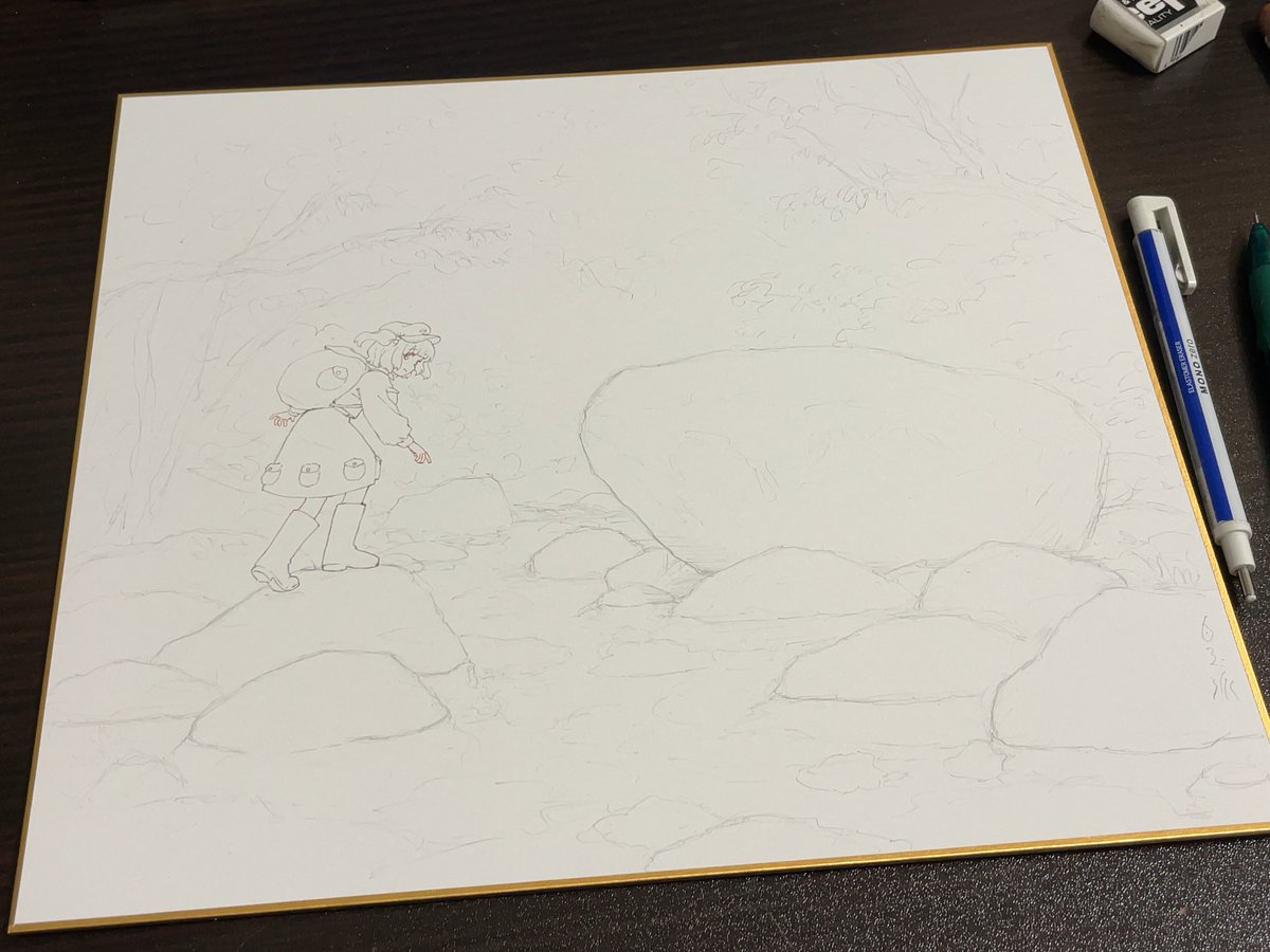 shiratamaha's tweet photo. #このタグを見た人はラフ画とその完成絵を見せる https://t.co/XWtqumQA0E