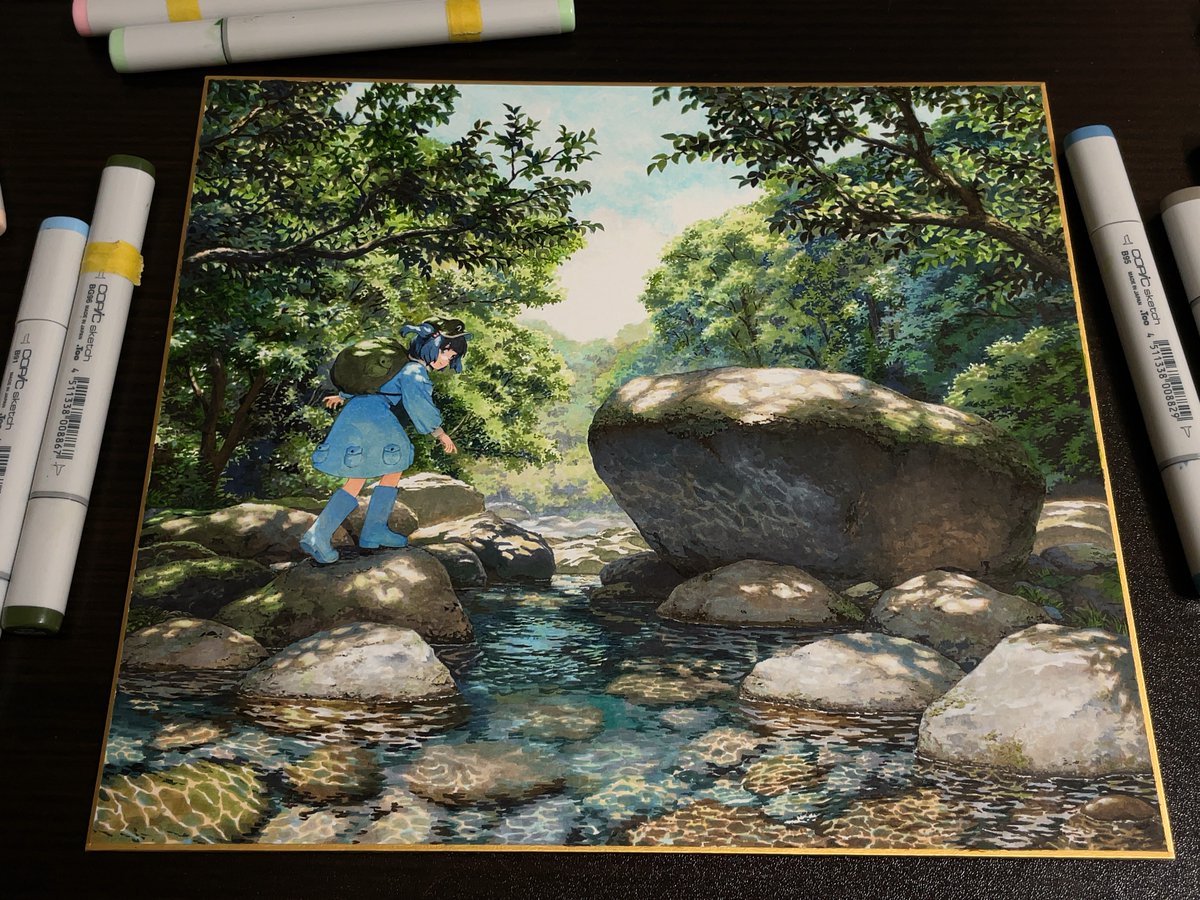 shiratamaha's tweet photo. #このタグを見た人はラフ画とその完成絵を見せる https://t.co/XWtqumQA0E