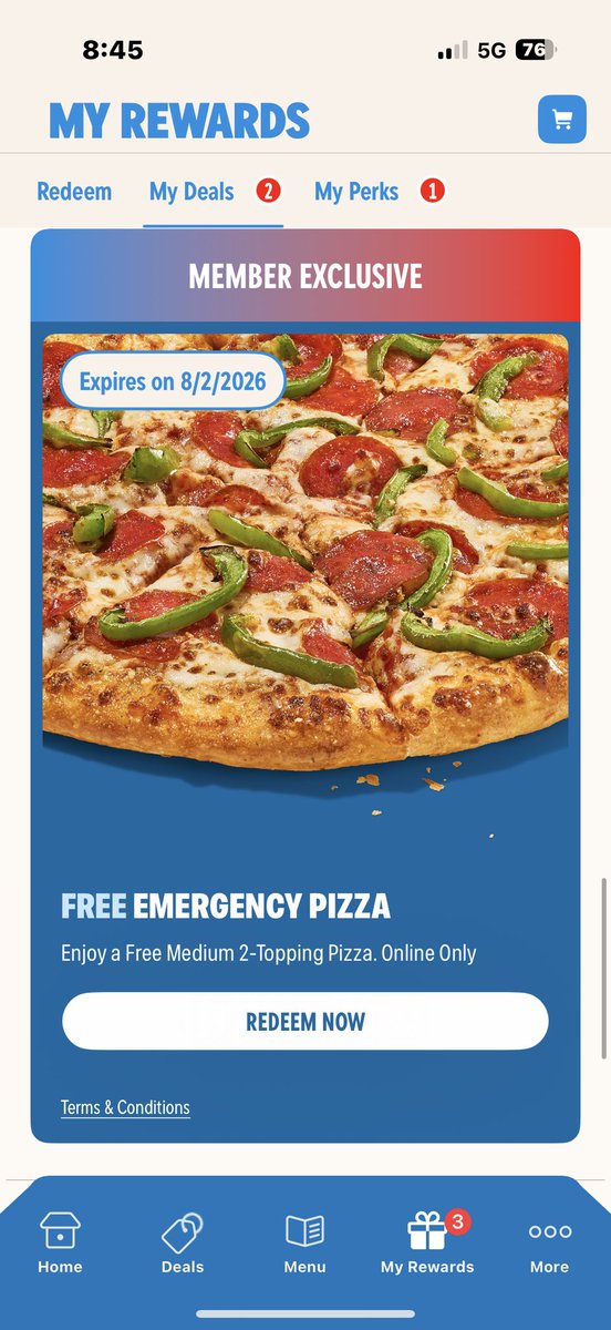 Asapron5's tweet photo. @Ferbin08 @dominos Got mine it’s funny how the only made it valid for a day tho https://t.co/prTVfXogLV