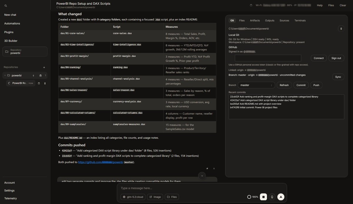 palmaierc's tweet photo. 1 prompt, 2 commits. 

Prior to the first Public Release, we have added full @github (not just Git) support to /root. It can create and manage repositories for you, ensuring that your work is never lost and has commit backups, branches and forks that you can revert to if needed - or tell root to do so.  

In comparison to other platforms, root can do absolutely everything in your GitHub session and you need zero past experience (or even knowing what it is) to employ it. Simply ask /root to build a cloud repository for your project, and it will guide you there. 

For privacy focused users, you can set up your own repository using the Git plugin through SSH/TLS.