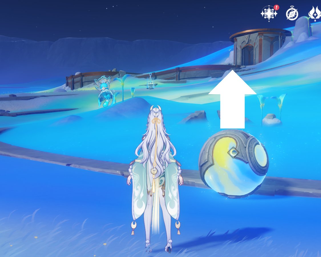 Coyepiloting's tweet photo. @monarchofrymden @ttcrtqlia If it still isn't there then the other closest ball would be this one which you'll have to roll all the way up, just make sure to avoid walking on the blue areas! https://t.co/CL5tsytdAc