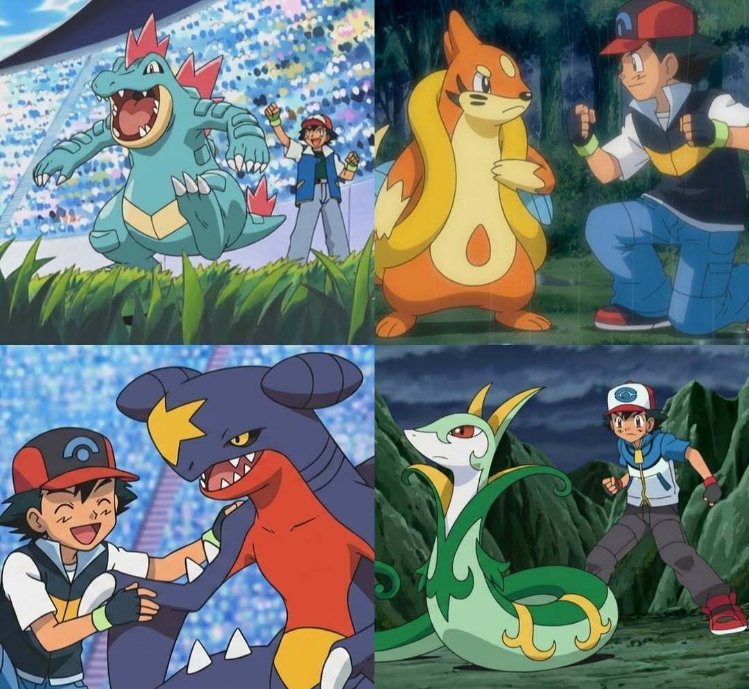 pokemon_daily's tweet photo. ash's pokémon that I wish had evolved 🥺 https://t.co/yIab64NuQ2