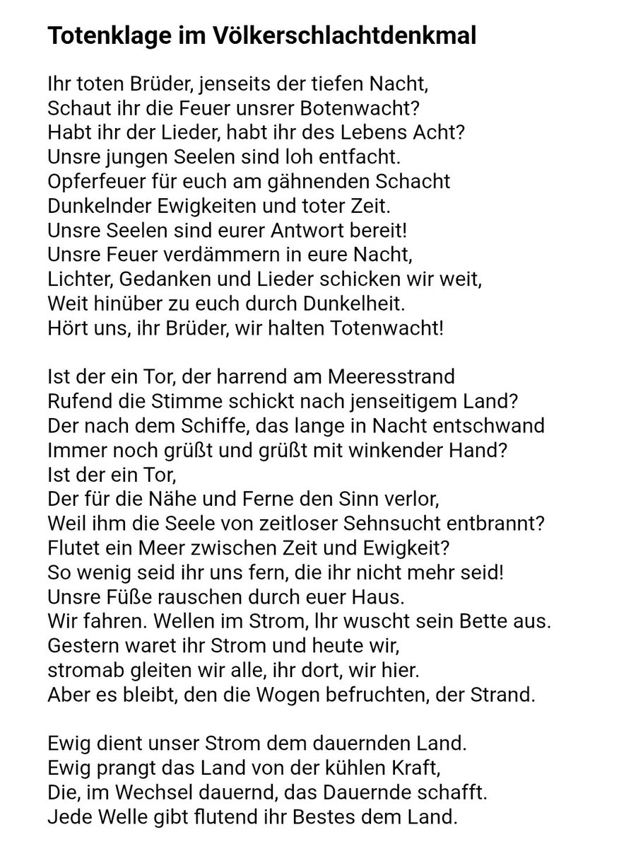 Gundamritter's tweet photo. Eine der schrecklichsten und schönsten Totenanrufungen hat hier Verbandsbruder Walter Flex verfasst. Man spürt durch die Zeilen, wie er schon ganz im Bannkreis dieser höheren Ordnung war, wo alle Worte, alles Atmen abbricht. 

Durch einen Bauchschuss 1917 schloss er sich ihr an. https://t.co/w7XAmKwKKe