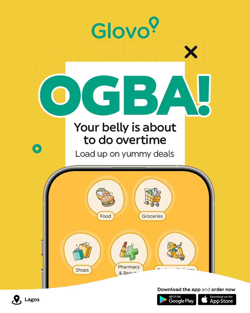 glovoapp_ng's tweet photo. Your belly called. We answered.π
Swipe through a lineup of delicious deals in Ogba and find your next big bite.π
Download the Glovo app and order now.
#GlovoNigeria #Ogba #DealsOnGlovo https://t.co/KZ2KPRVmlf